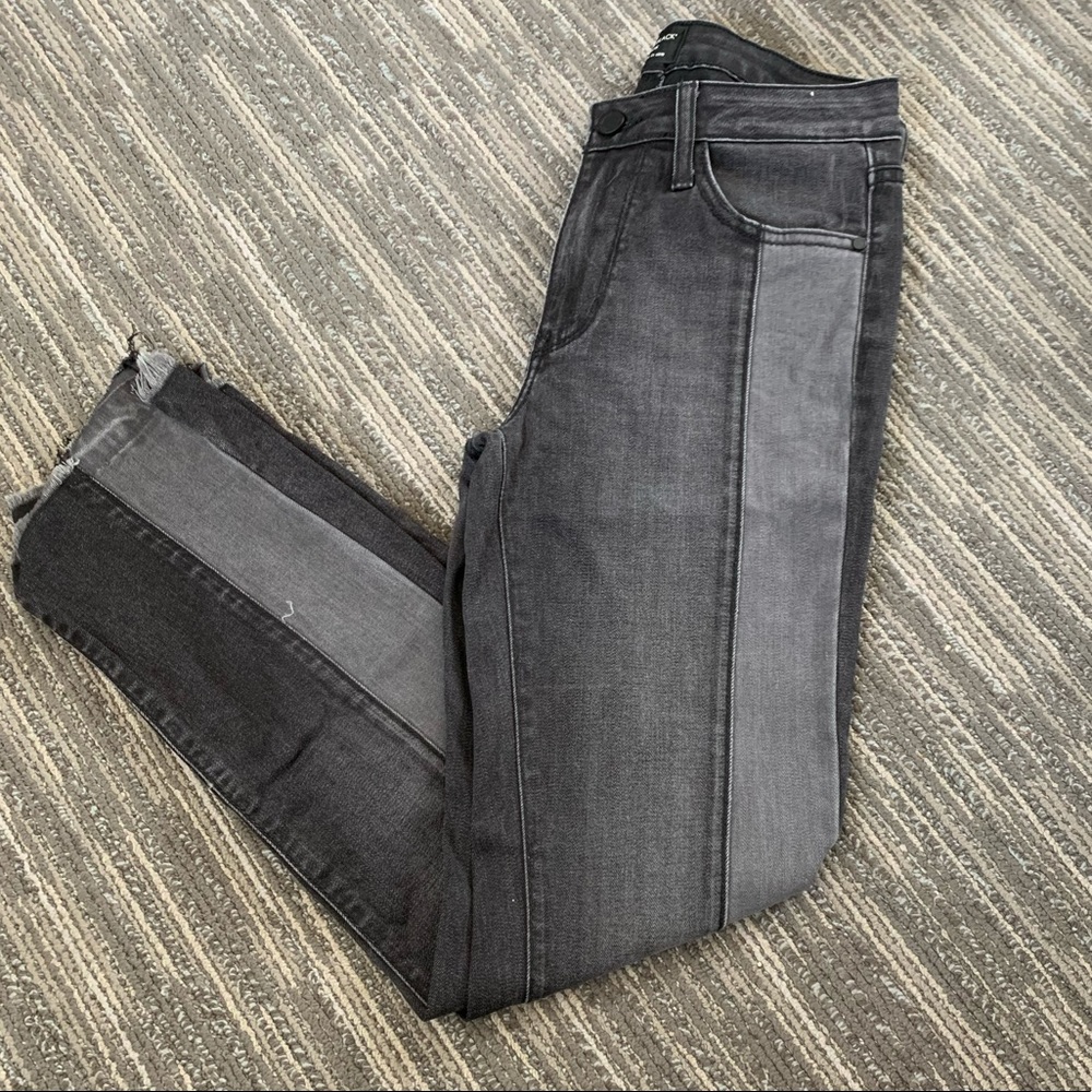 high waisted ankle skinny black block